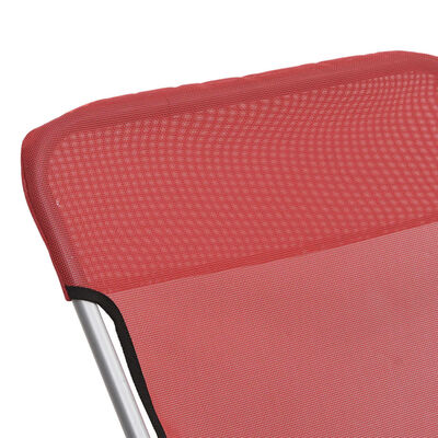 vidaXL Сгъваеми плажни столове 2 бр червени текстилен и стомана