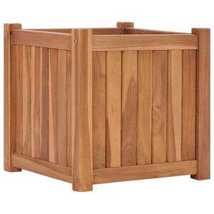 vidaXL Повдигната леха, 40x40x40 см, тиково дърво масив
