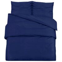 vidaXL Комплект спално бельо, Нейви синьо, 135x200 см, памук