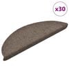 vidaXL Изтривалки за стълби, самозалепващи се, 30 бр., 56x17x3 см, бежови, полукръгли