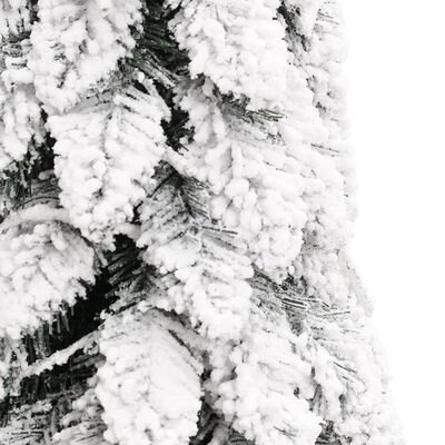 vidaXL Изкуствена осветена коледна елха 100 LED и флокиран сняг 180 см