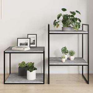 vidaXL Рафтове, 8 бр, бетонно сиви, 40x50x1,5 см, инженерно дърво