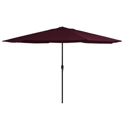 vidaXL Градински чадър с метален прът, 400 см, бордо червен