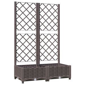 vidaXL Градински сандък с пергола, тъмносив, 80x40x121,5 см, PP