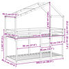 vidaXL Двуетажно легло с покрив, восъчнокафяв, 90x200 см, бор масив