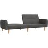 vidaXL 2-местен диван с табуретка, тъмносив, текстил