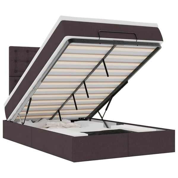 vidaXL Османска легло с матрак, тъмнокафяво, 120x190 см, плат