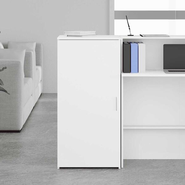 vidaXL Шкаф за съхранение, бял, 50x45x103,5 cm, инженерно дърво