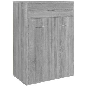 vidaXL Шкаф за обувки, сив сонома, 60x35x84 см, инженерно дърво