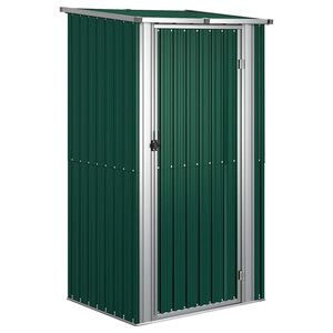 vidaXL Градинска барака, зелена, 118,5x97x209,5 см, поцинкована стомана