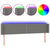vidaXL LED горна табла за легло, тъмносива, 203x16x78/88 см, плат