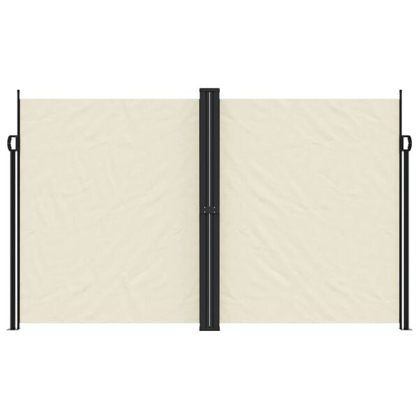 vidaXL Прибираща се странична тента, кремава, 200х600 см