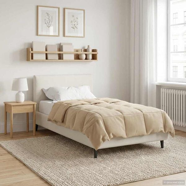 vidaXL Пълно годишно юрганче Патичено Крем 135 x 200 cm Микрофибър