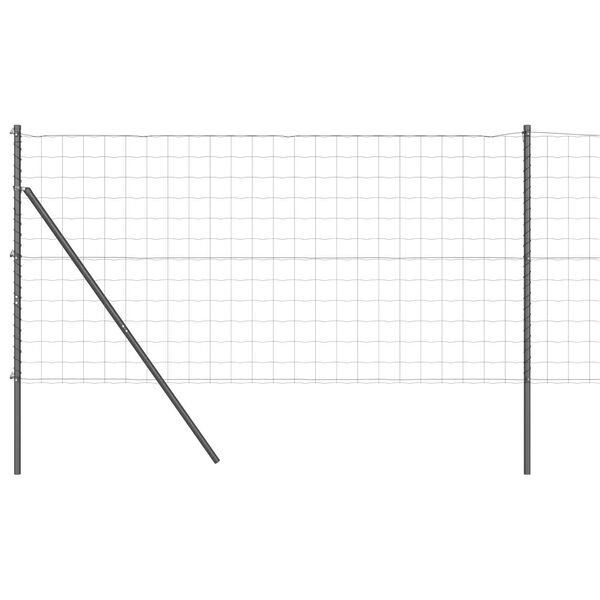 vidaXL Оградa с колчета Сив 1 x 25 m Стомана
