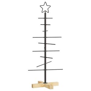 vidaXL Метално коледно дърво Черно 89 cm Прахово покритие стомана