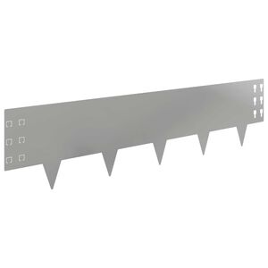 vidaXL Ограда за трева 20 бр. 100 x 25 cm Стомана Сребристо