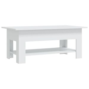 vidaXL Кафе маса, бяла, 102x55x42 см, инженерно дърво