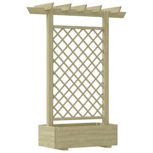 vidaXL Градинска пергола плантер, 162x56x204 см, дърво