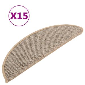 vidaXL Изтривалки за стълби, 15 бр., 56x17x3 см, кафяви, полукръгли