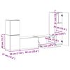 vidaXL Комплект ТВ шкаф Монтиране на стена 4 pcs Черно Инженерно дърво