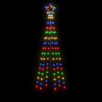 vidaXL Коледна елха с шип, многоцветна, 108 LED, 180 см