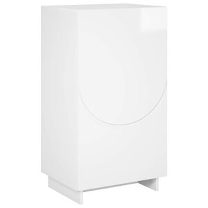 vidaXL Шкаф за обувки 48 x 38 x 87,5 см Инженерно дърво Бял гланц