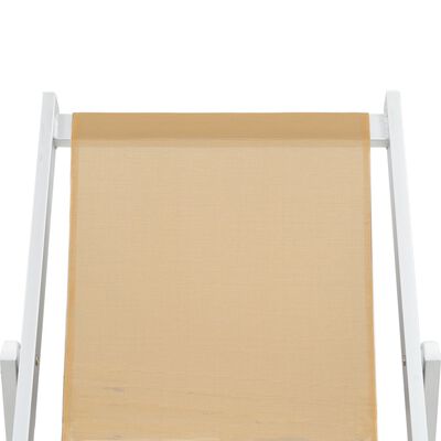 vidaXL Сгъваеми плажни столове, 2 бр, алуминий и Textilene, кремави