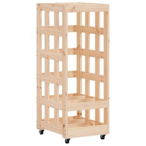 vidaXL Поставка за дърва с колелца, 40x49x110 см, бор масив
