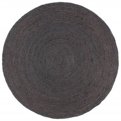 vidaXL Ръчно тъкан килим от юта, кръгъл, 210 см, тъмносив