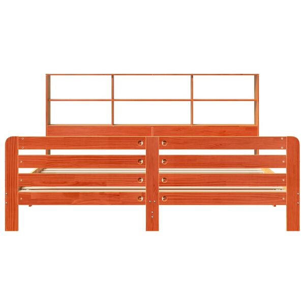 vidaXL Рамка за легло без матрак, восъчнокафяв, 180x200 см, бор масив
