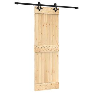 vidaXL Преплъзваща се врата Естествено и черно 70 x 210 cm