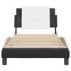 vidaXL Рамка за легло без матрак Zadar, черно-бяла, 80x200 см, изкуствена кожа