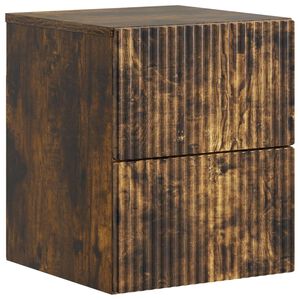 vidaXL Спален шкаф с монтаж на стена Опушен дъб 33 x 34,5 x 40 см