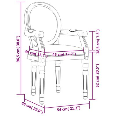 vidaXL Трапезен стол, светлосив, 54x56x96,5 см, кадифе