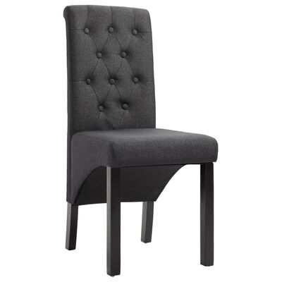 vidaXL Трапезни столове, 4 бр, тъмносиви, текстил