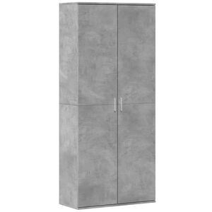 vidaXL Висок шкаф, бетонно сив, 80x35x180 см, инженерно дърво