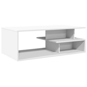 vidaXL Кафе маса, бяла, 102x55x35 см, инженерно дърво
