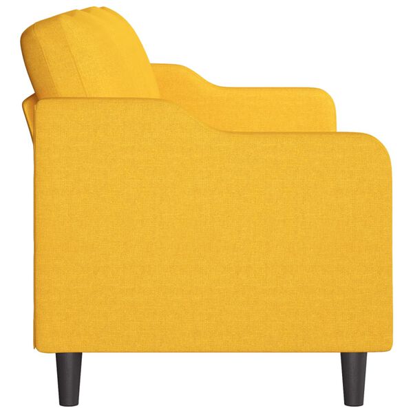 vidaXL 3-местен диван, светложълт, 210 см, плат