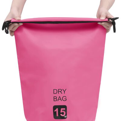 vidaXL Суха торба, розова, 15 л, PVC