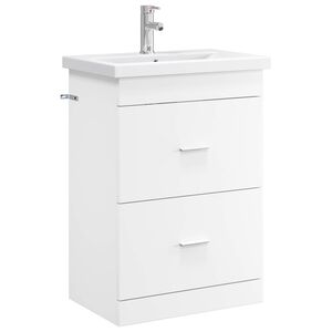 vidaXL Комплект мебели за баня Бяло 61 x 40 x 84,5 см