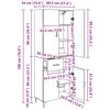 vidaXL Висок шкаф Старо дърво 69,5 x 34 x 180 см Инженерно дърво