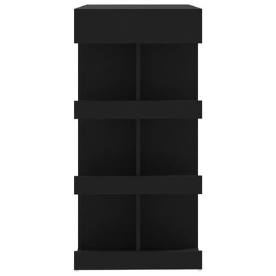 vidaXL Бар маса с шкаф за съхранение, черна, 100x50x101,5 см, ПДЧ