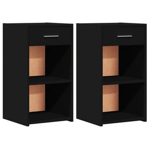 vidaXL Нощни шкафчета 2 бр черни 35x34x65 см инженерно дърво