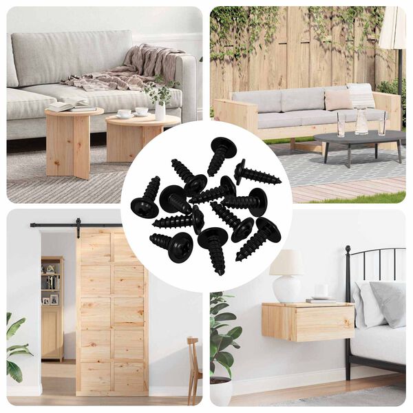 vidaXL Самонарезен гвоздей 12 pcs Черно 3,5 x 12 мм Желязо