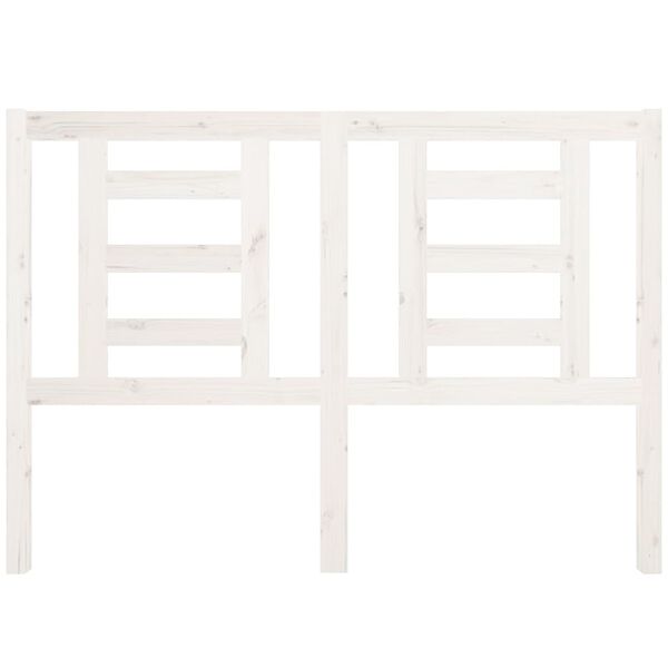 vidaXL Горна табла за легло, бяла, 141x4x100 см, бор масив