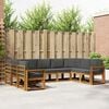 vidaXL Комплект дивани за открито 9 pcs Натурален и Антрацит