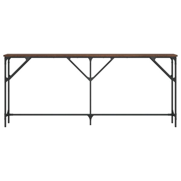 vidaXL Конзолна маса, кафяв дъб, 180x23x75 см, инженерно дърво