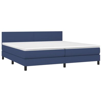 vidaXL Боксспринг легло с матрак и LED, синя, 200x200 см, плат