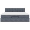 vidaXL Османска легло с матрак и LED, тъмносиво, 160x200 см, кадифе