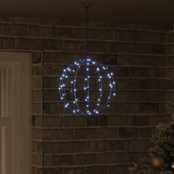 vidaXL Топка с 96 LED светодиода Студено бяло 30 cm Метал